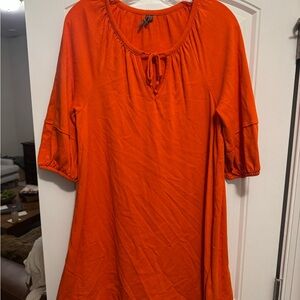 Vibrant Orange Midi Dress